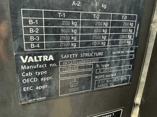 2019 valtra a104 hitech4 vierwielaangedreven landbouwtractor - afbeelding 15 van  17