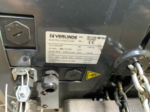 2019 verlinde vr 12 2004 / 2000kg elektrische hijstakel met hijskatrol en afstandbediening - afbeelding 4 van  10