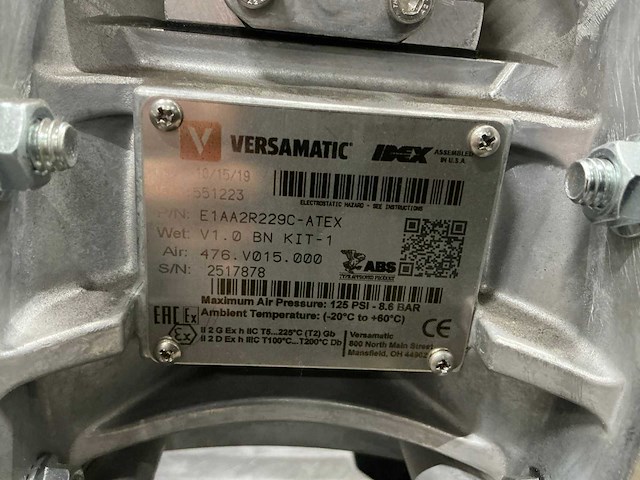 2019 versamatic pneumatische dubbele membraampomp (2x) - afbeelding 5 van  6