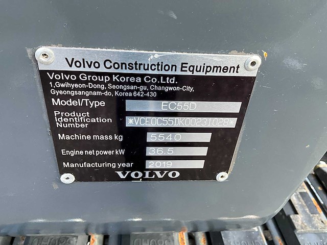2019 volvo ec55d midigraafmachine - afbeelding 15 van  27