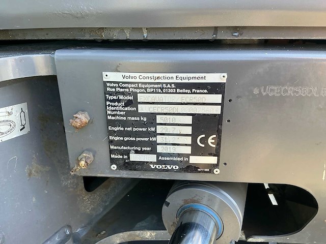 2019 volvo ecr50d rupsgraafmachine - afbeelding 19 van  19