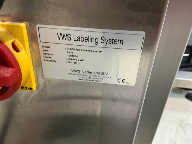 2019 vws lp-500 (top labeling system) print- en etiketteermachine - afbeelding 5 van  6