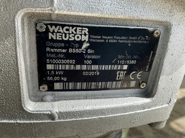 2019 wacker neuson bs50-2 trilstamper - afbeelding 6 van  6