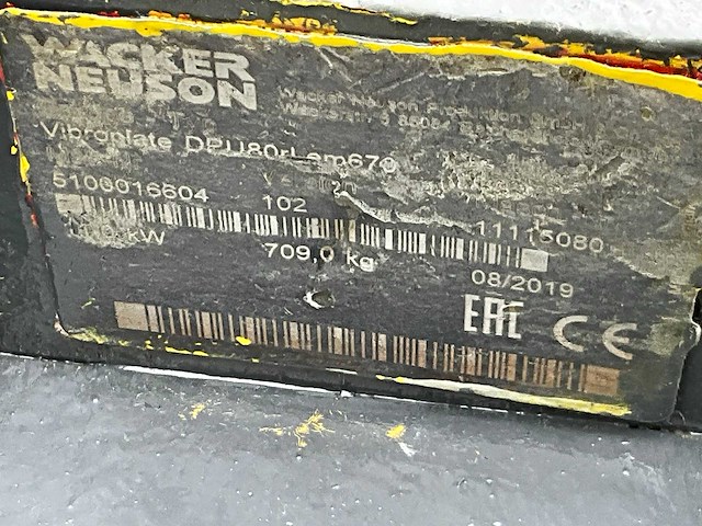 2019 wacker neuson dpu80r trilplaat - afbeelding 1 van  2