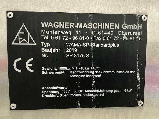 2019 wagner wama-sp standardplus zakken vulmachine - afbeelding 3 van  14