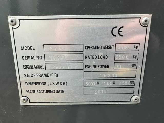 2019 wiellader shovel mg 25 lader - afbeelding 4 van  13