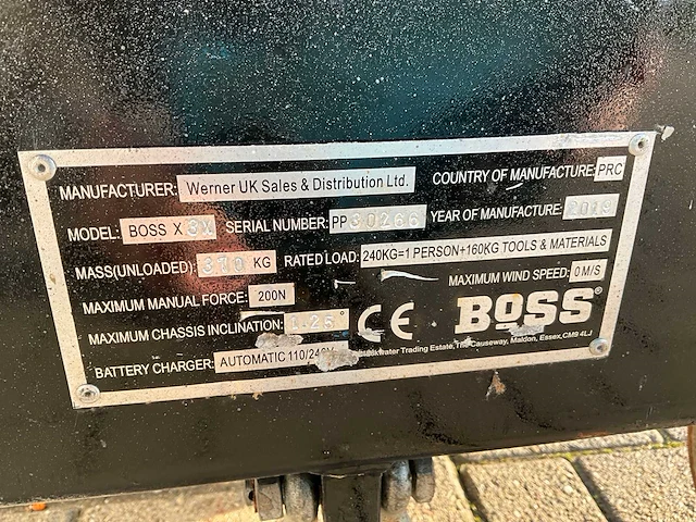 2019 youngman boss x3x hoogwerker - afbeelding 11 van  11