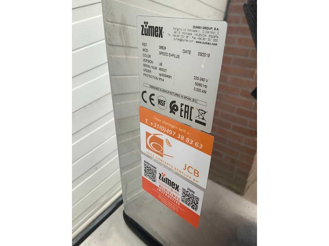 2019 zumex speed s+ plus sinaasappelpersmachine - afbeelding 9 van  15