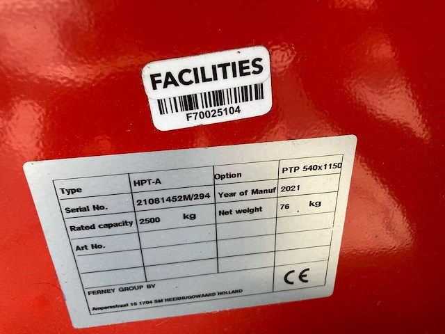 2020 - hpt-a - palletwagen 2500kg - afbeelding 4 van  4