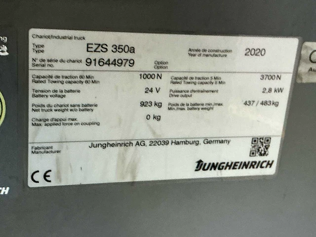 2020 - jungheinrich - ezs-350-a-ftf - takelwagen - afbeelding 5 van  14