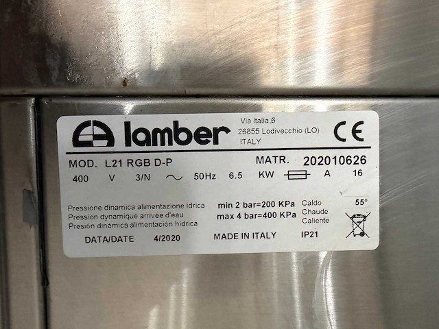 2020 - lamber - l21 rgb d-p - rvs - korvenvaatwasmachine - afbeelding 7 van  9
