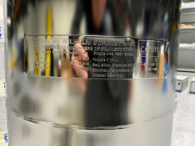 2020 - wilhelm schmidt jem 20 rvs canister - ongebruikt (3x) - afbeelding 3 van  10