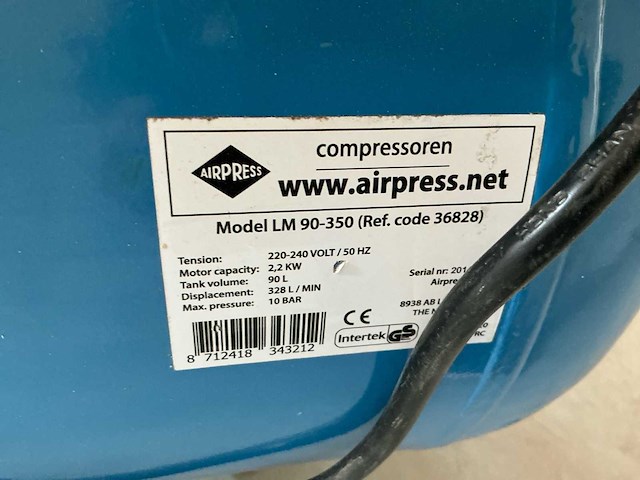 2020 airpress lm-90-350 luchtcompressor - afbeelding 8 van  8