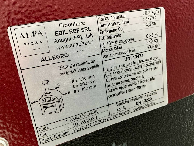 2020 alfa allegro pizza-oven - afbeelding 2 van  10