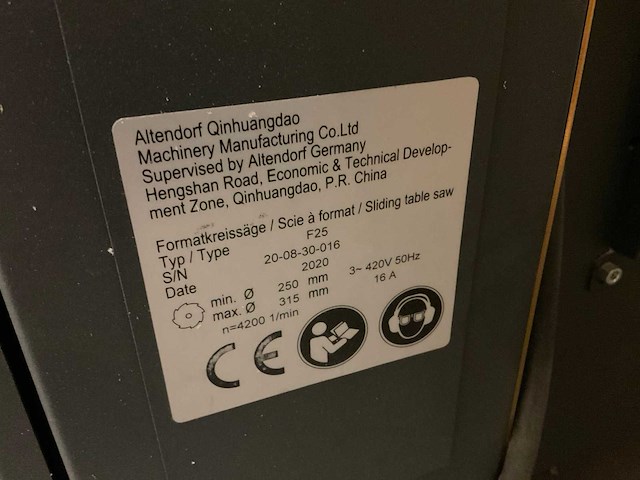 2020 altendorf f25 formaatcirkelzaagmachine - afbeelding 10 van  10