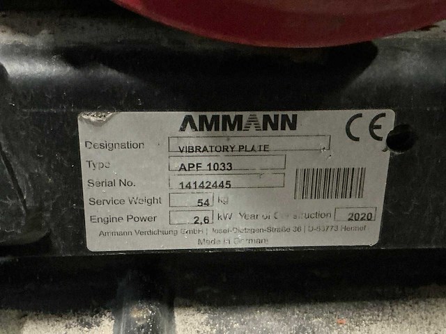 2020 ammann apf 1030 trilplaat - afbeelding 2 van  2