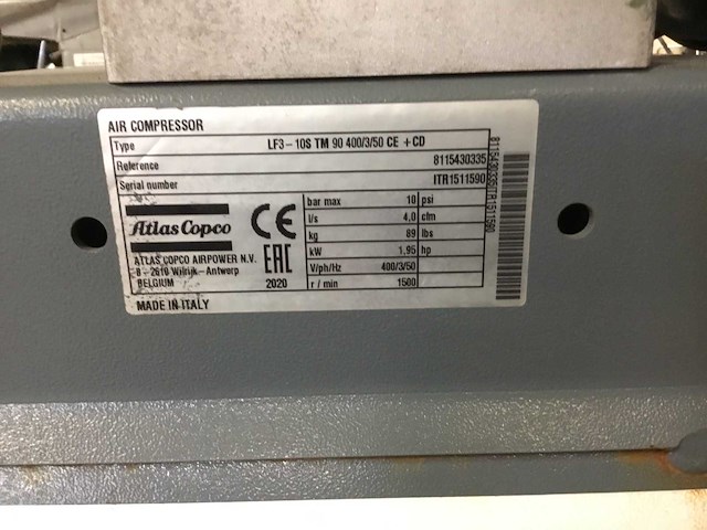 2020 atlas coco lf3 olievrije compressor - afbeelding 11 van  11