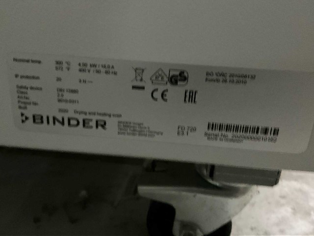 2020 binder fd720 droog & verwarmingsoven - afbeelding 7 van  7