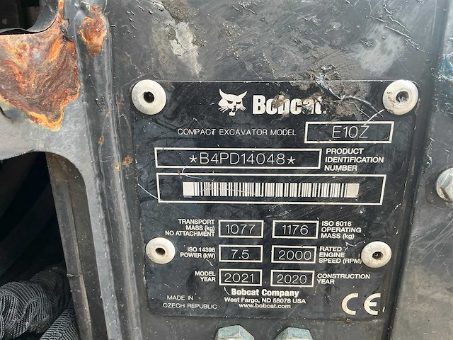 2020 bobcat e10z minigraafmachine - afbeelding 27 van  33