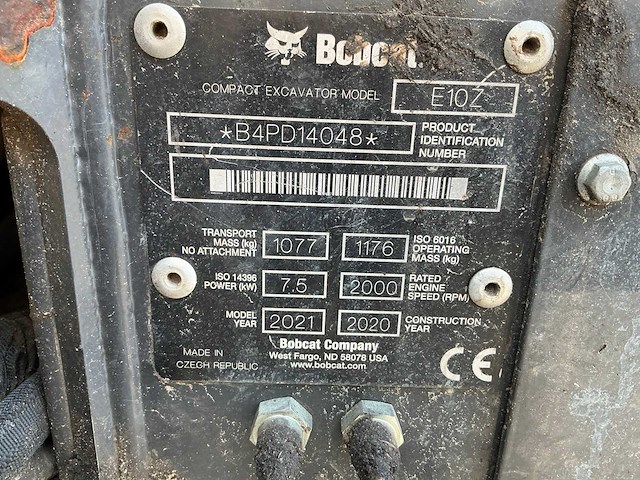 2020 bobcat e10z minigraafmachine - afbeelding 26 van  32