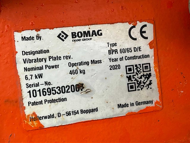 2020 bomag bpr 60/65 d/e trilplaat - afbeelding 10 van  12