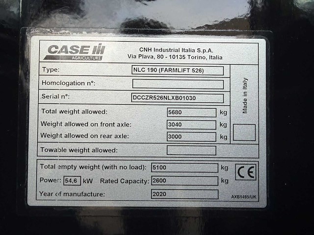 2020 case ih 526 farmlift verreiker - afbeelding 8 van  8