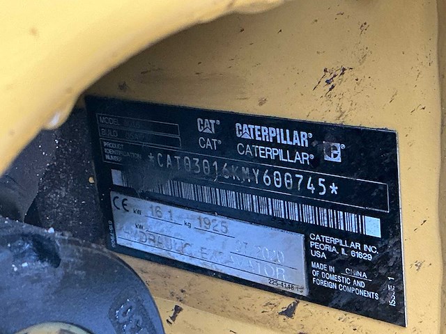 2020 catepillar 301.4; rupsgraafmachine - afbeelding 22 van  34