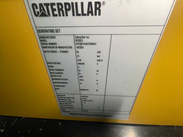 2020 caterpillar de65e3 hybride stroomaggregaat - afbeelding 9 van  17