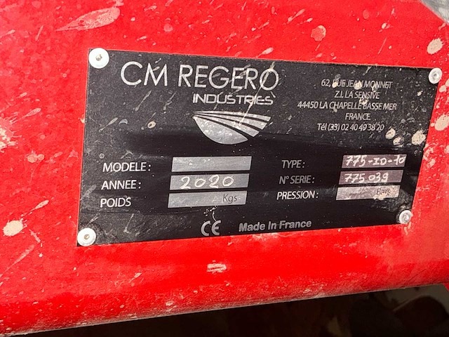 2020 cm regero 775-id-10 getrokken hydraulisch opklapbare plastic/fleece legger met schijven - afbeelding 28 van  34