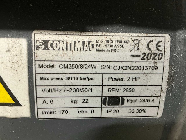 2020 contimac cm250 zuigercompressor - afbeelding 7 van  7
