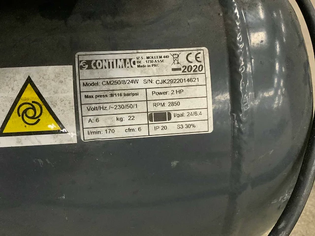2020 contimac luchtcompressor met verlengkabelhaspel - afbeelding 4 van  6