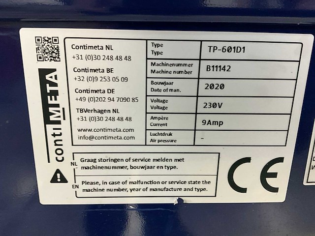 2020 contimeta tp-601d1 automatische omsnoeringsmachine - afbeelding 2 van  11