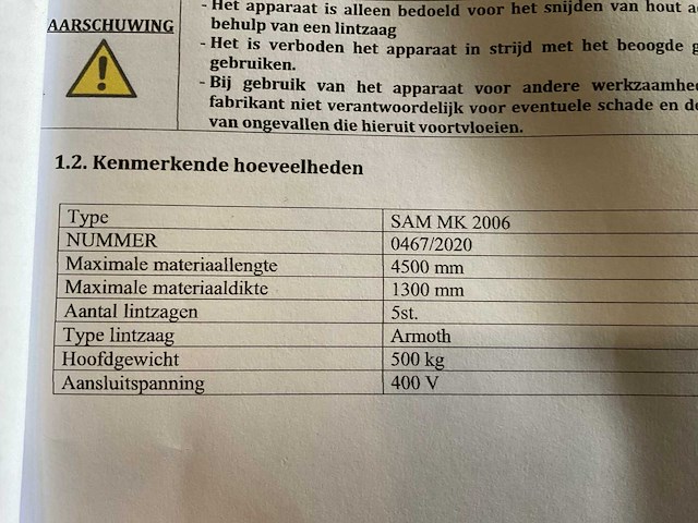 2020 crisswood sam mk 2006 horizontale stationaire lintzaagmachine voor hout - afbeelding 8 van  9