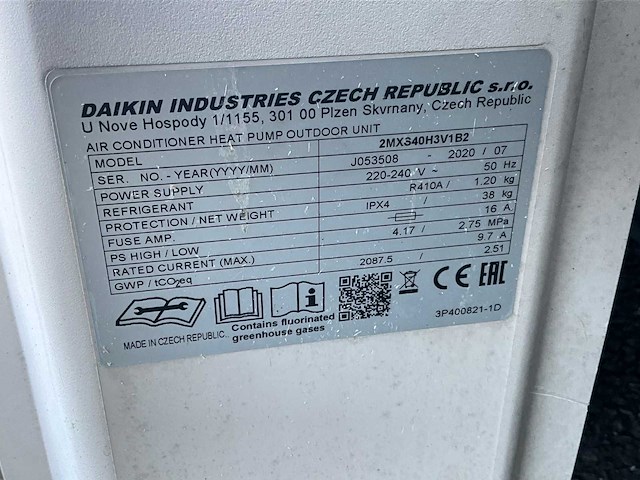 2020 daikin 2mxs40h3v1b2 airconditioning - afbeelding 8 van  8