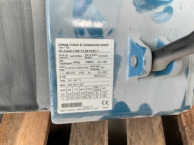 2020 demag dc-coma 5 500 kettingtakel - afbeelding 2 van  2
