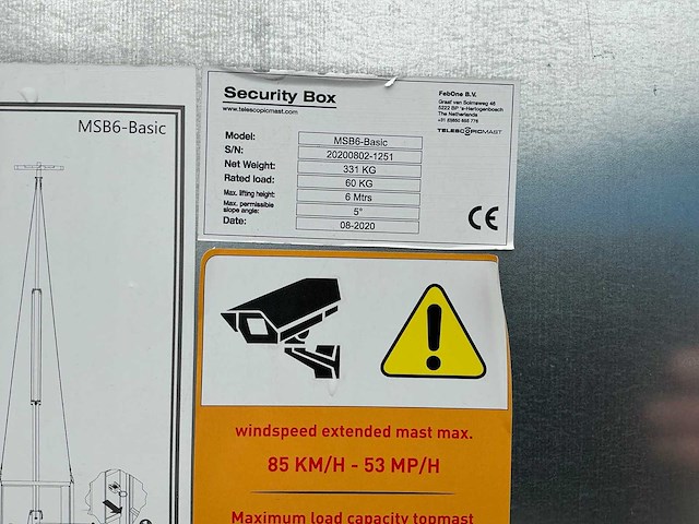 2020 febone msb6-basic lichtmast / dummy cameramast - afbeelding 6 van  16