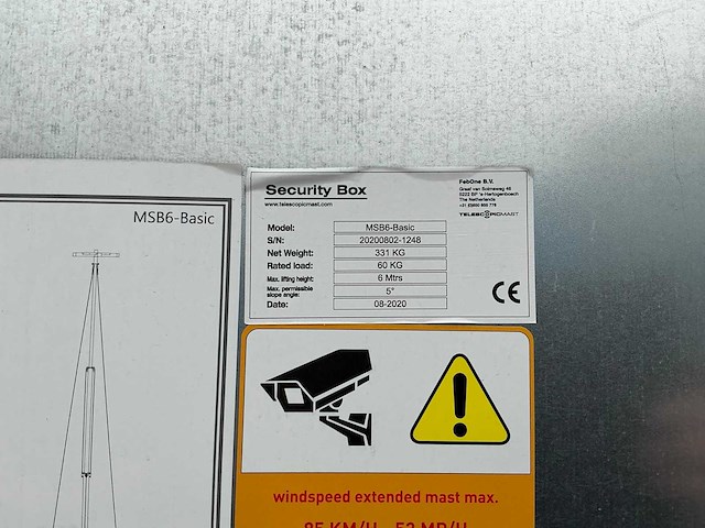 2020 febone msb6-basic lichtmast / dummy cameramast - afbeelding 2 van  8