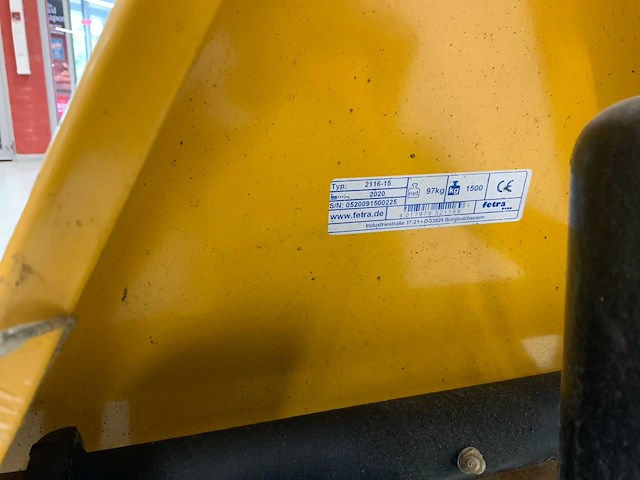 2020 fetra 2116-15 hand hydraulische palletwagen - afbeelding 8 van  8