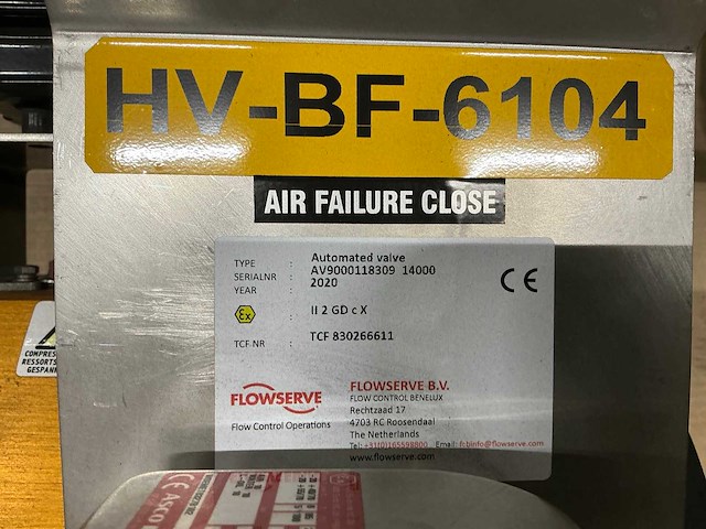 2020 flowserve ii2gdcx vlinderklep en plugafsluiter - afbeelding 9 van  9