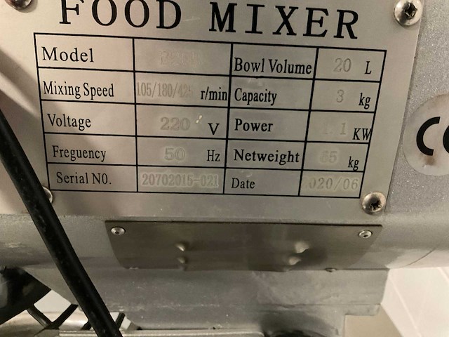 2020 food mixer b20b planeetmenger - afbeelding 4 van  4
