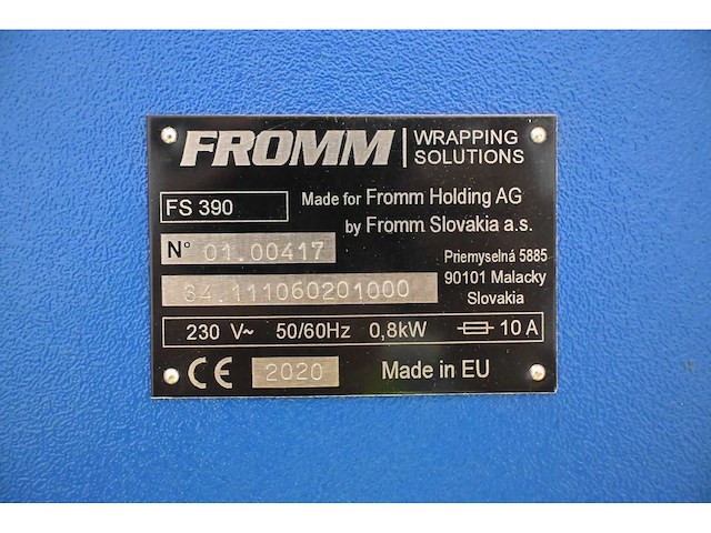 2020 fromm fs390 - palletfoliewikkelaar - afbeelding 10 van  10