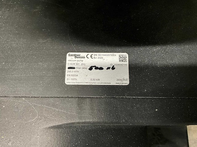 2020 gardner denver c-vlr 301 vacuümpomp - afbeelding 1 van  1