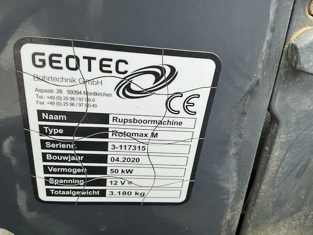 2020 geotec rotomax m rupsboormachine met buizenmanipulator - afbeelding 66 van  69