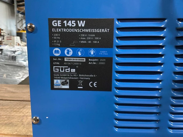 2020 güde ge 145 w elektrode lasapparaat - afbeelding 4 van  5