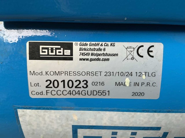 2020 güde luchtcompressor - afbeelding 8 van  8