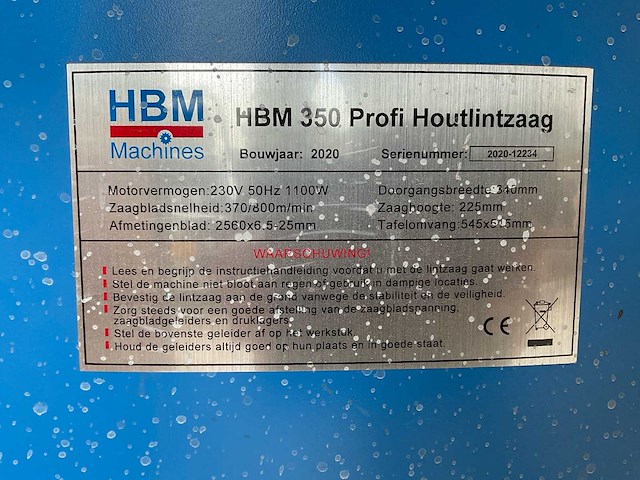 2020 hbm 350 profi lintzaagmachine - afbeelding 2 van  12