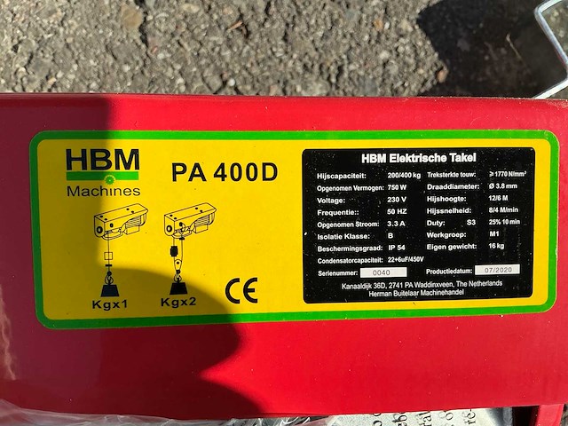 2020 hbm pa400d kettingtakel - afbeelding 6 van  6