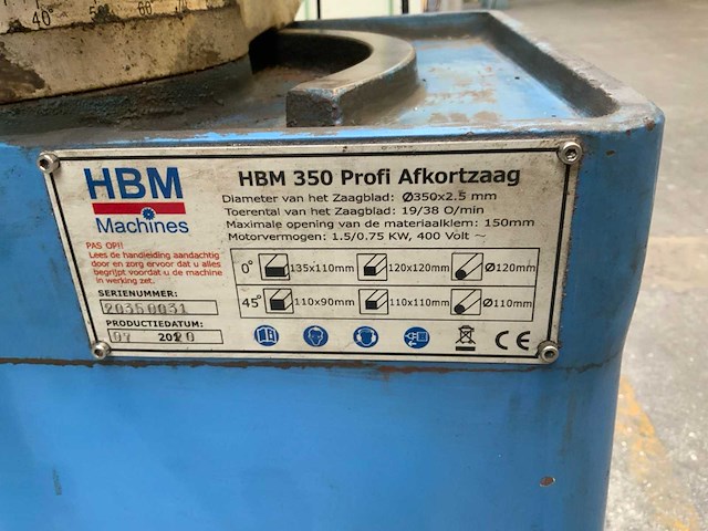 2020 hbm profi 350 afkortcirkelzaagmachine - afbeelding 6 van  6