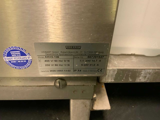 2020 hobart amxs-10b korvenvaatwasmachine - afbeelding 7 van  12