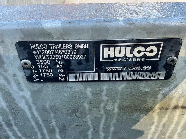 2020 hulco terrax 2 lk aanhangwagen - afbeelding 7 van  7